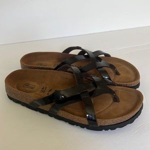 Birkenstock Betula Vinja Black Leather Strap Sandals, sz 41 (10-10.5)